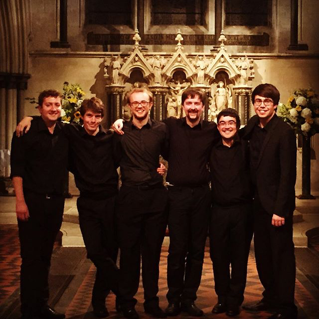 The tour team after our final concert in Boxgrove Priory - feeling a strange mixture of exhileration, sadness and relief!