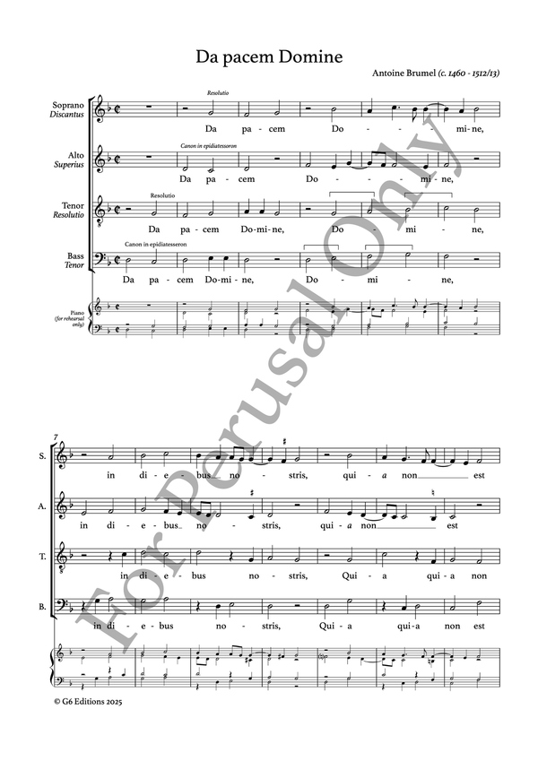 Brumel: Da pacem Domine - Image 2